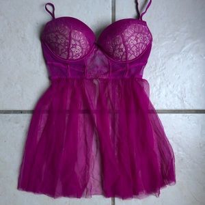 Victoria’s Secret Hot Pink Babydoll lingerie